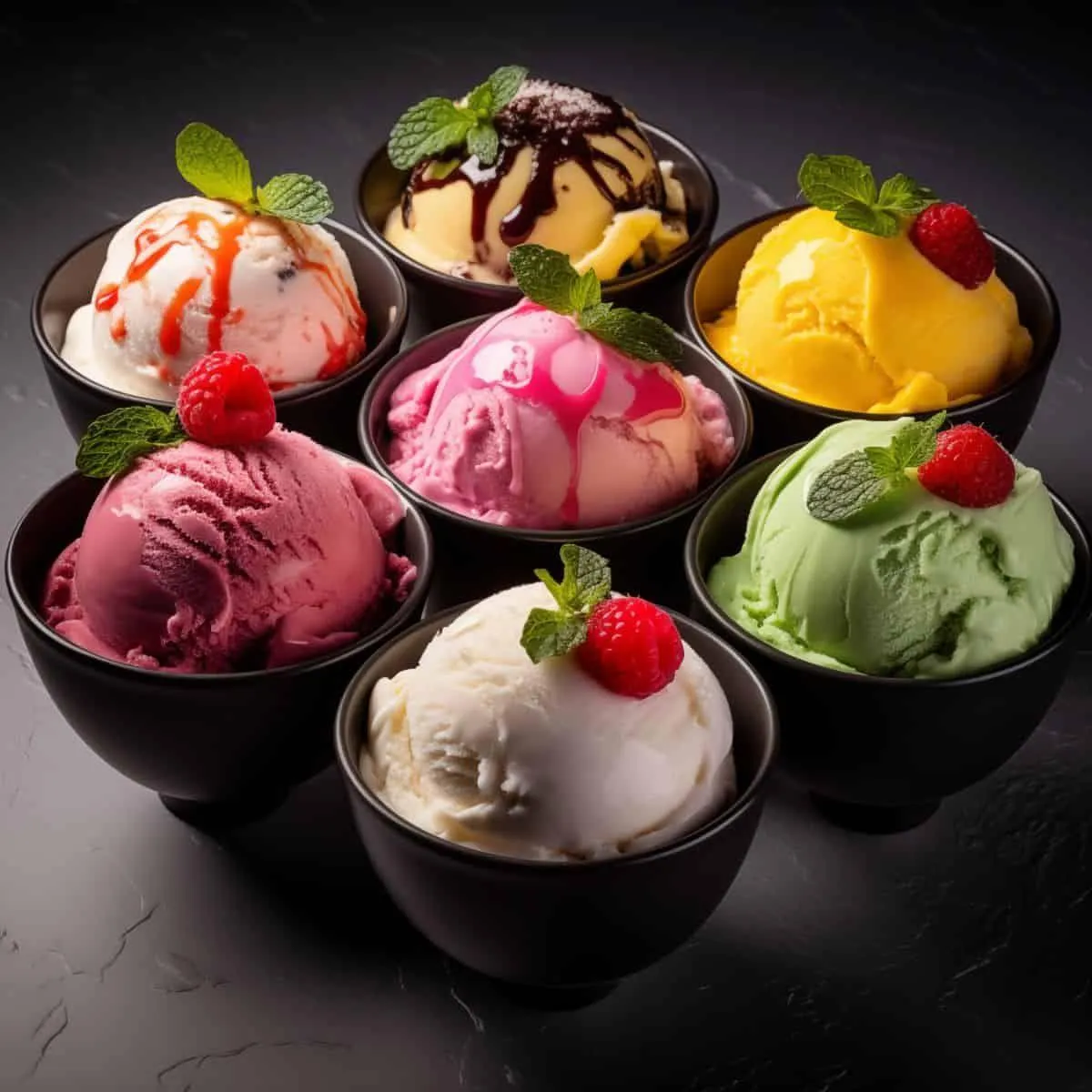 Colourful ice cream flavours at Minus Eighteen