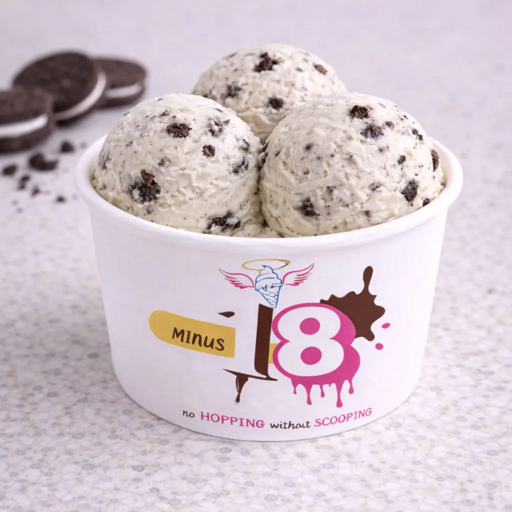 Colourful ice cream dessert